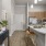 Modern kitchen at Elan City Center apartments in downtown Raleigh.