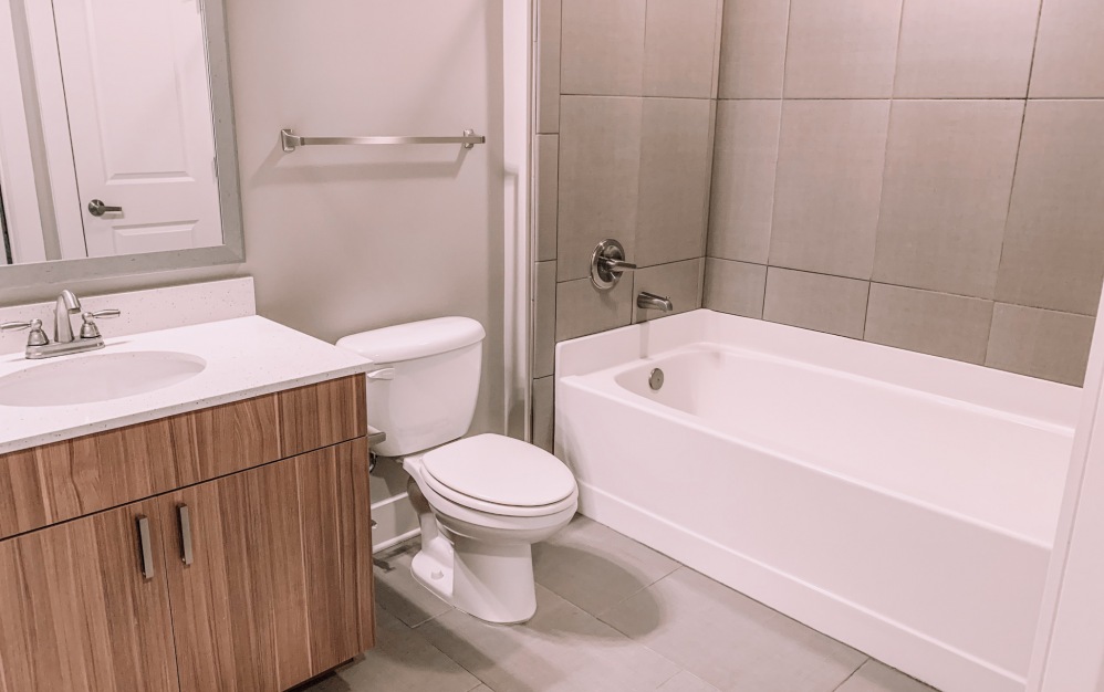 B1-1 - 1 bedroom floorplan layout with 1 bath and 750 square feet. (Bathroom)